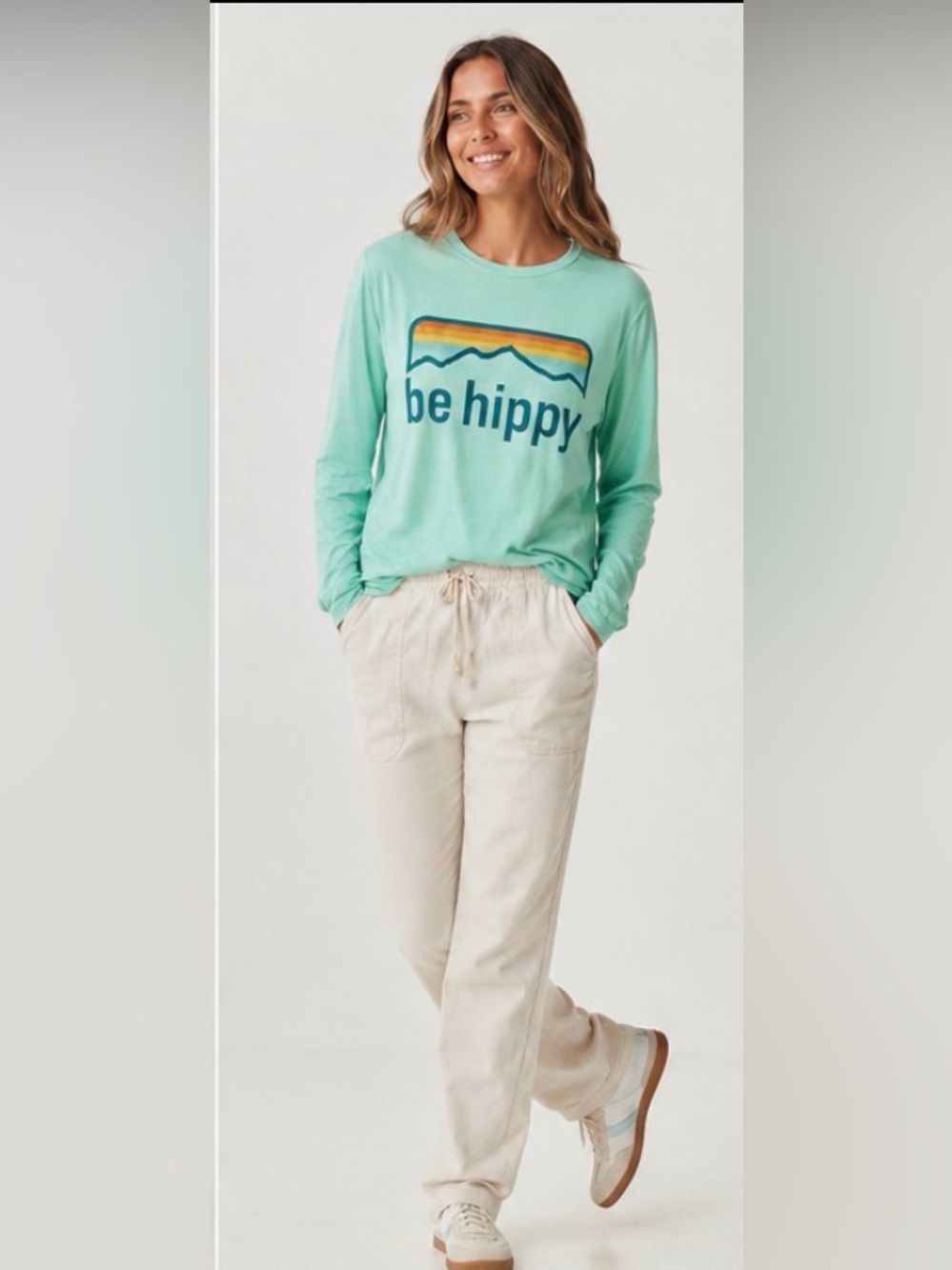 Be Hippy Mint Green 'T-Shirt large NWT - Picture 2 of 13